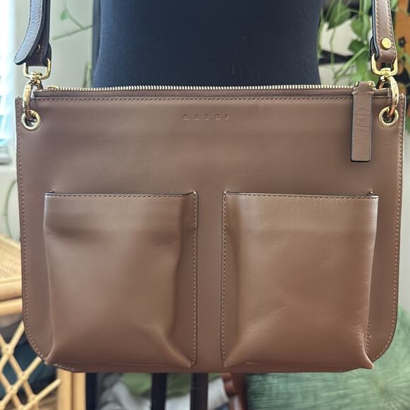 Marni Light Brown Dark Tan Bandoleer Double 2-in-1 Crossbody Bag - Picture 4 of 12